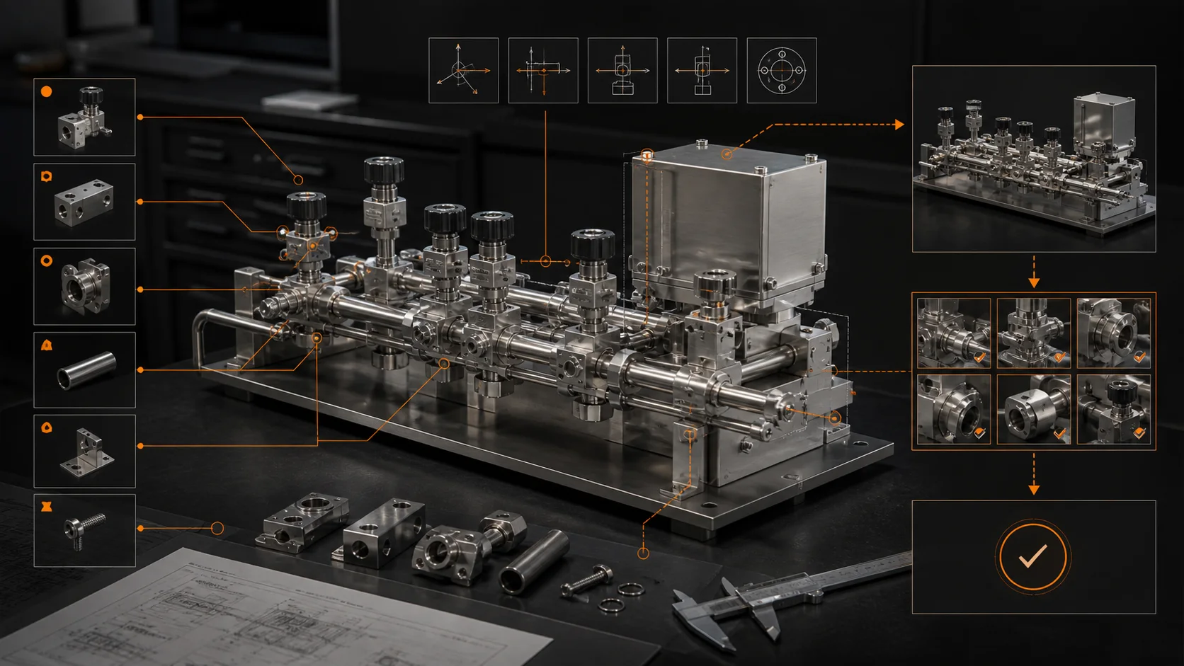 Concept illustration of part identity, assembly interfaces and verification
